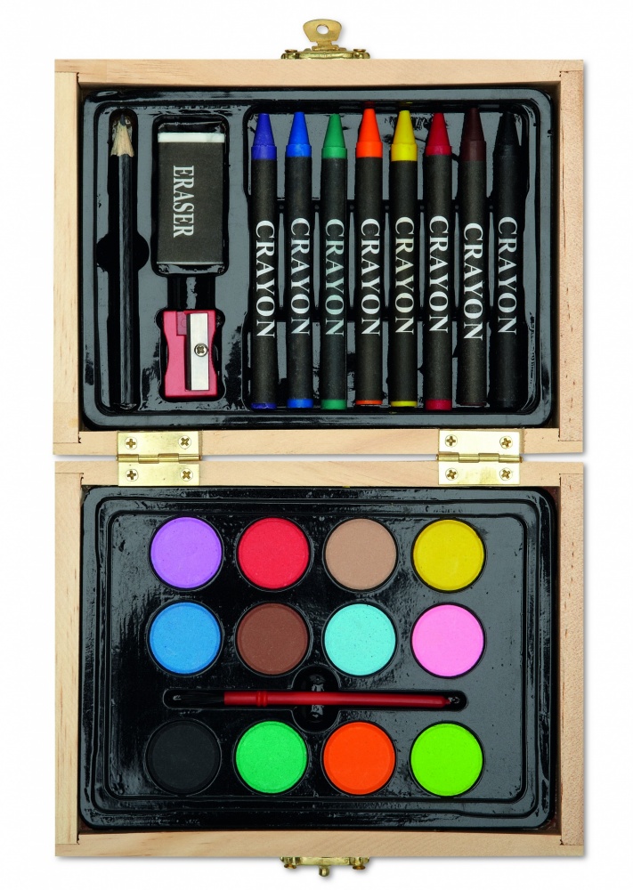 Logo trade corporate gifts image of: Painting set in wooden box