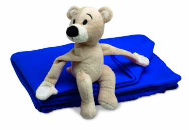 Logo trade promotional giveaways image of: Fleece blanket with bear