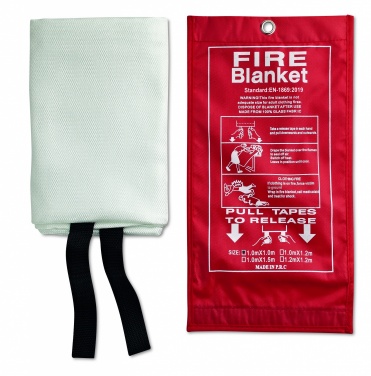 Logo trade promotional gift photo of: Fire blanket in pouch 100x95cm