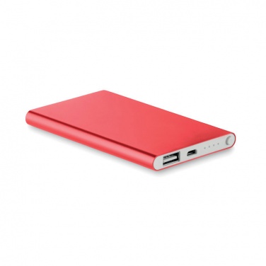 Logo trade promotional giveaways image of: Flat power bank 4000 mAh