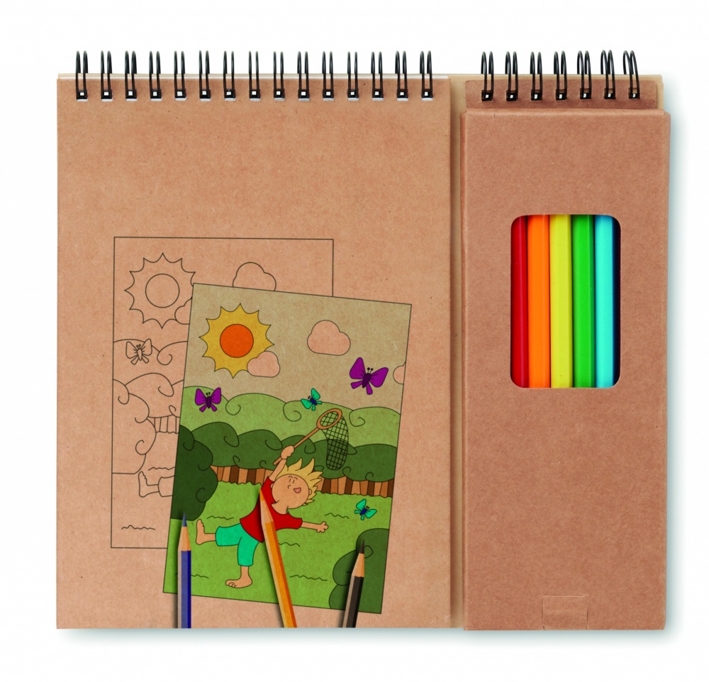 Logo trade advertising product photo of: Colouring set with notepad