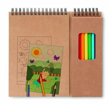 Logo trade advertising products image of: Colouring set with notepad