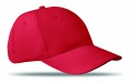 6 panels baseball cap, Red