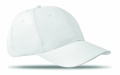 6 panels baseball cap, White