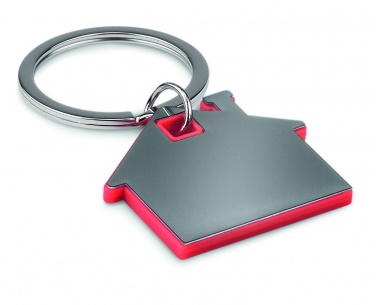 Logotrade promotional items photo of: House shape plastic key ring Rezekne