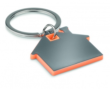 Logo trade promotional gift photo of: House shape plastic key ring Rezekne