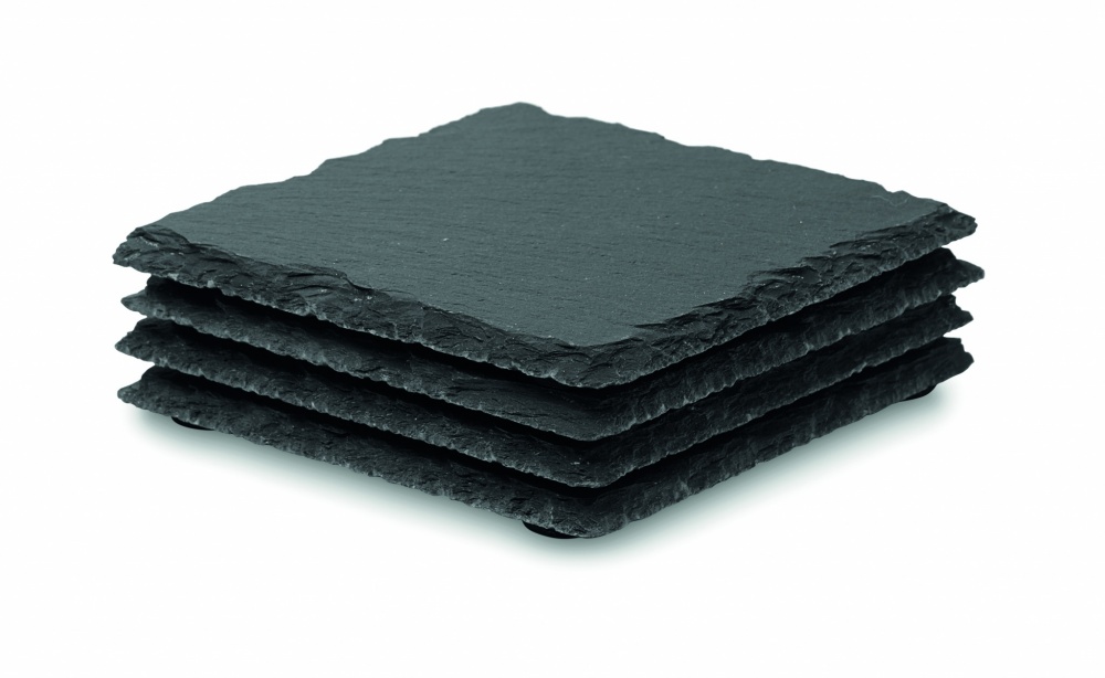 Logo trade promotional merchandise photo of: Slate coasters with EVA bottom