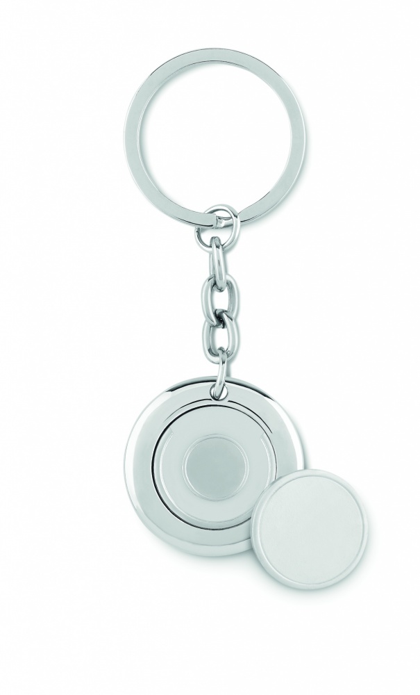 Logotrade promotional item picture of: Key ring with token Cēsis