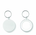 Small pin button key ring, White