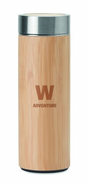 Logo trade corporate gifts picture of: Double wall bamboo flask 400ml