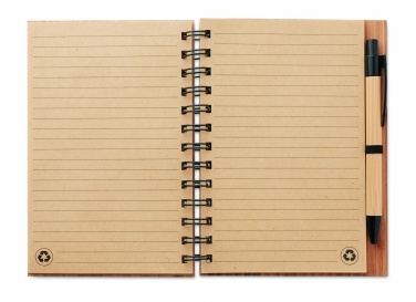 Logotrade promotional merchandise picture of: Bamboo notebook with pen lined BAMBLOC