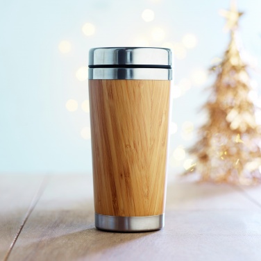 Logo trade corporate gift photo of: Double wall bamboo flask 430ml