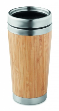 Logo trade promotional merchandise image of: Double wall bamboo flask 430ml