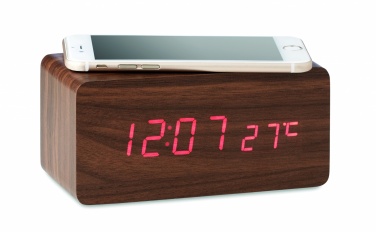 Logo trade promotional merchandise photo of: LED clock/5W wireless charger