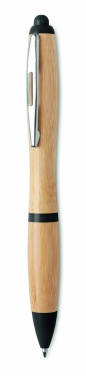 Logo trade business gifts image of: Ball pen in ABS and bamboo