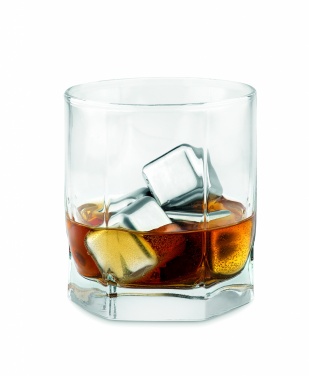 Logotrade corporate gift image of: Set of 4 SS ice cubes in pouch