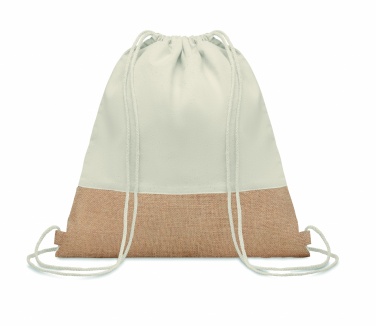 Logo trade promotional gifts picture of: Drawstring bag w/ jute details