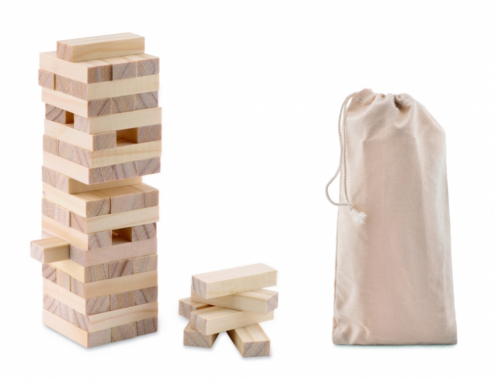 Logo trade corporate gift photo of: Tower game in cotton pouch