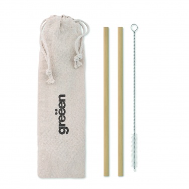 Logo trade advertising products picture of: Bamboo Straw w/brush in pouch