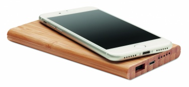 Logotrade promotional product image of: Wireless power bank in bamboo 6000mAh ARENA