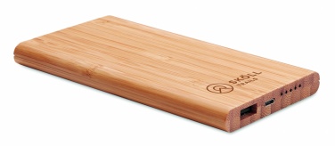 Logo trade promotional items image of: Wireless power bank in bamboo