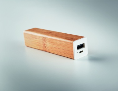 Logo trade promotional gifts picture of: Power bank bamboo 2200 mAh POWERBAM