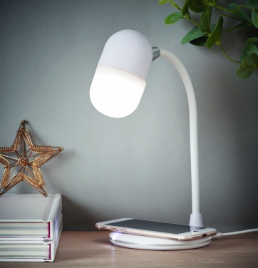 Logo trade promotional merchandise picture of: Wireless charging lamp speaker