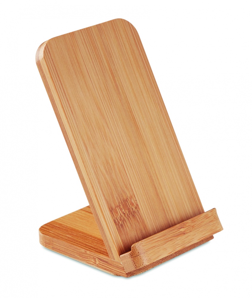 Logo trade promotional merchandise image of: Bamboo wireless charge stand 5W WIRESTAND