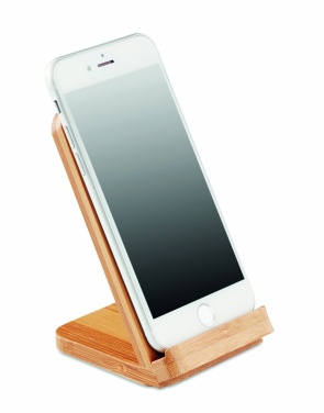 Logo trade promotional products image of: Bamboo wireless charge stand 5W WIRESTAND