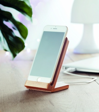 Logotrade promotional items photo of: Bamboo wireless charge stand 5W WIRESTAND