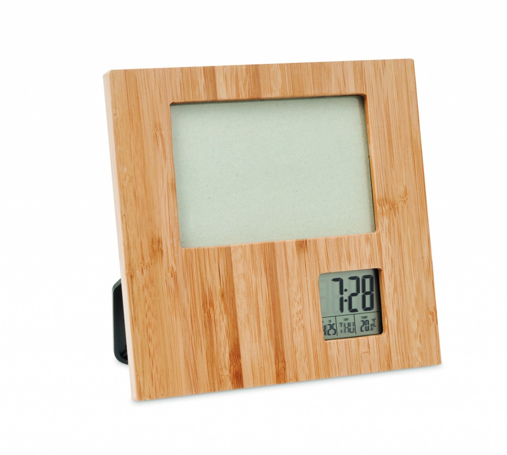 Logo trade promotional product photo of: Photo frame with weather statio