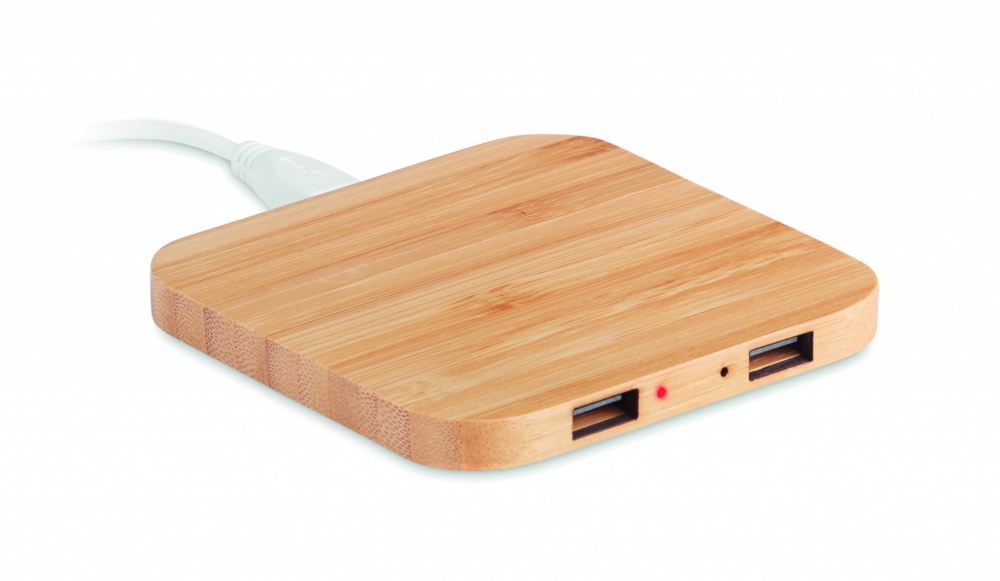 Logo trade corporate gifts picture of: Bamboo wireless charge pad 5W