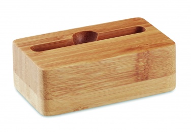 Logo trade promotional giveaways picture of: Bamboo phone stand-amplifier