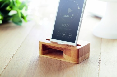 Logotrade advertising product image of: Bamboo phone stand-amplifier