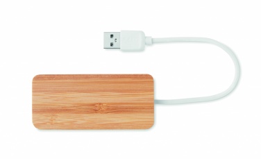 Logotrade corporate gift image of: Bamboo USB 3 ports hub