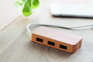 Logotrade promotional giveaway picture of: Bamboo USB 3 ports hub