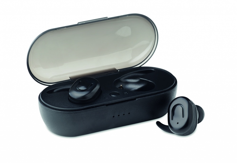 Logo trade corporate gifts picture of: TWS earbuds with charging box