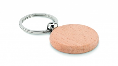 Logo trade promotional giveaway photo of: Round wooden key ring Saldus