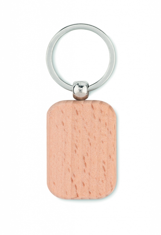 Logotrade advertising products photo of: Rectangular wooden key ring