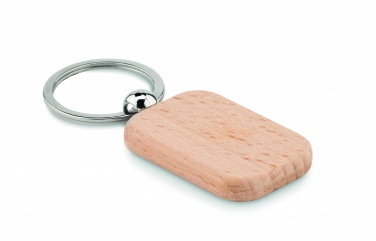 Logo trade promotional gifts image of: Rectangular wooden key ring