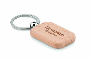 Logo trade promotional products image of: Rectangular wooden key ring Bauska