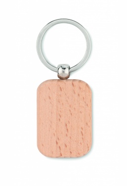 Logotrade promotional merchandise picture of: Rectangular wooden key ring Bauska