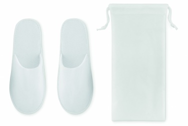 Logo trade promotional giveaways image of: Pair of slippers in pouch