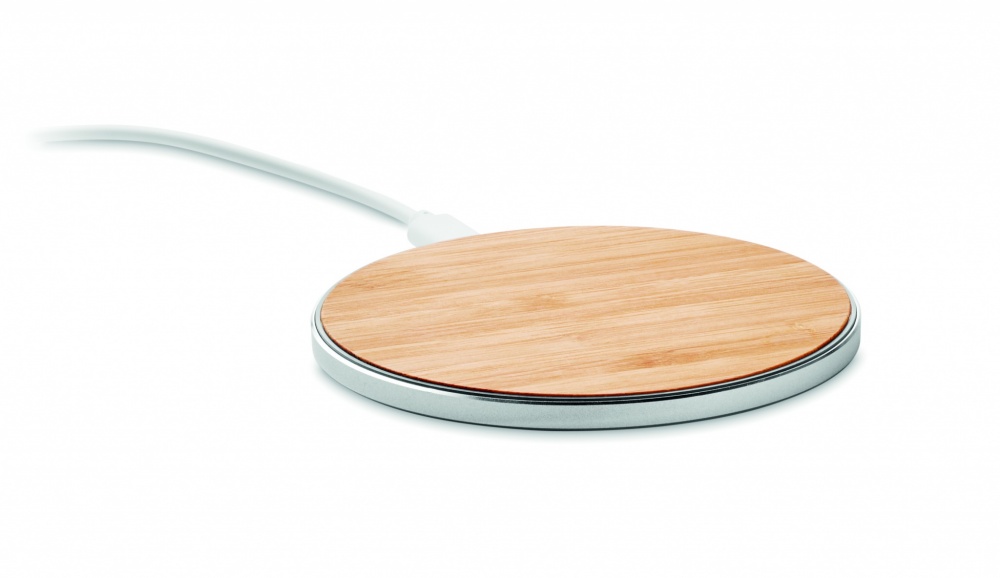 Logo trade promotional gifts image of: Bamboo wireless charger 10W DESPAD