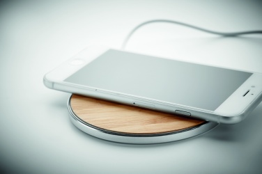 Logo trade promotional gifts image of: Bamboo wireless charger 10W