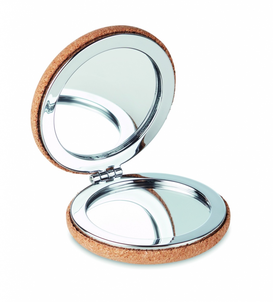 Logo trade advertising products image of: Pocket mirror with cork cover