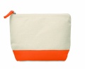 Bicolour cotton cosmetic bag, Orange