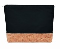 Cork & cotton cosmetic bag, Black