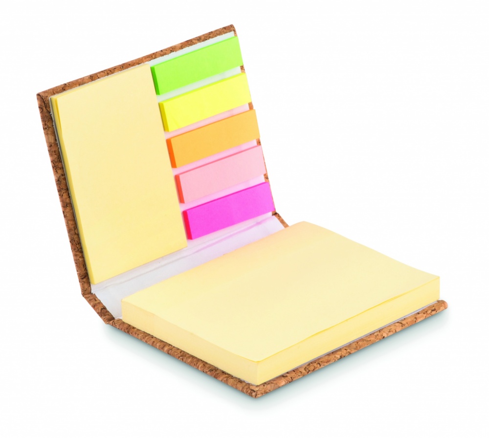 Logo trade promotional product photo of: Cork sticky note memo pad