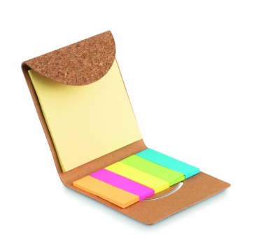 Logo trade promotional item photo of: Cork sticky note memo pad